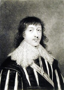 Lucius, Burggraaf Falkland (ca. 1610-43) illustratie uit Portretten van Karakters Illustere in de Britse Geschiedenis, gegraveerd door Richard Earlom en Charles Turner